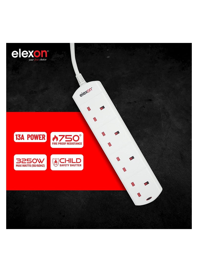 elexon - 3 Meter Multi Device Extension Cord Board for Home & Office - Image 1