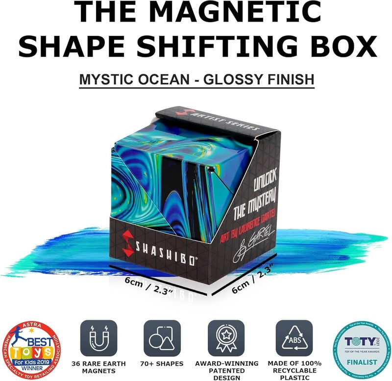 SHASHIBO Shape Shifting Box - STEM Magnetic Fidget Cube (Mystic Ocean) - Image 3
