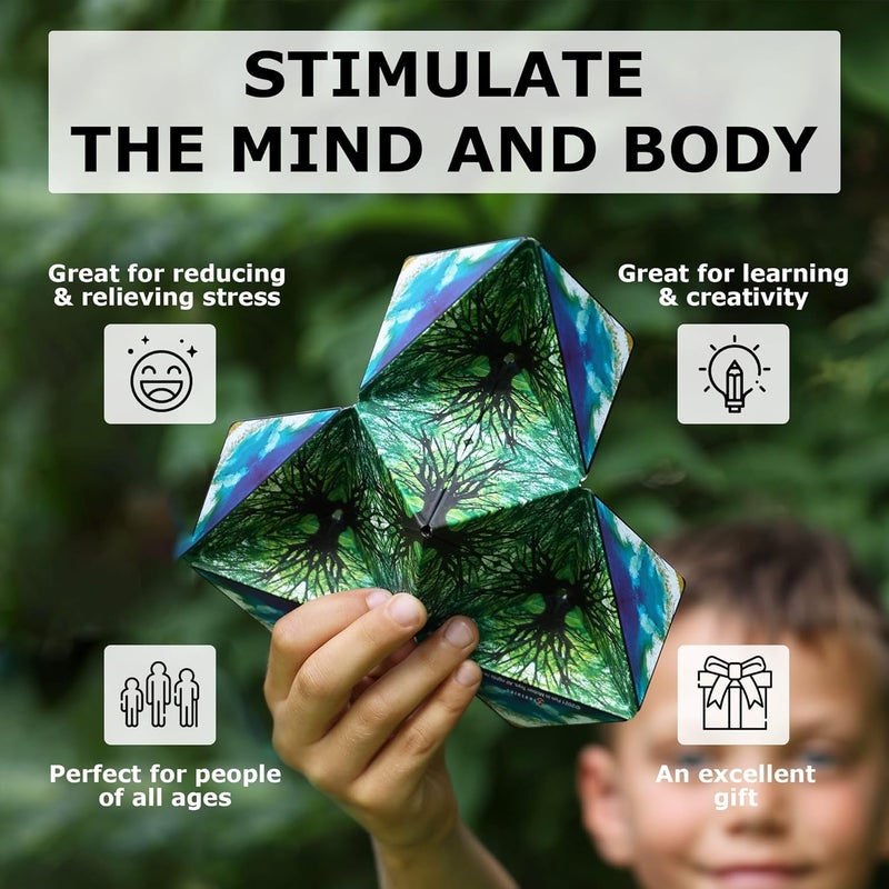 SHASHIBO Shape Shifting Box - STEM Magnetic Fidget Cube (Mystic Ocean) - Image 4