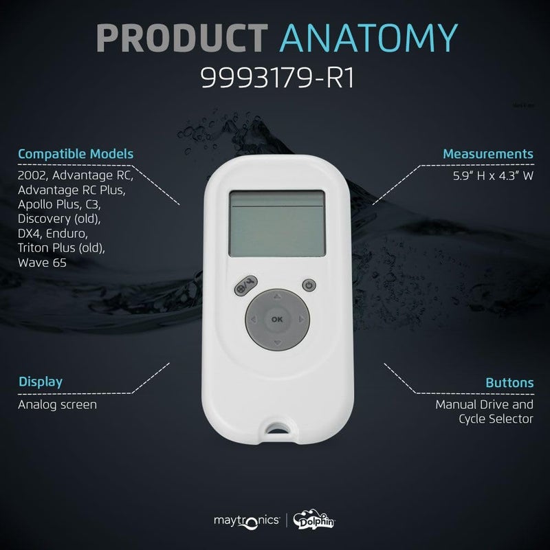 Dolphin Genuine Replacement Part â€” Basic Remote Control â€” Total Control from Your Hand â€” 9993179-R1 - Image 4
