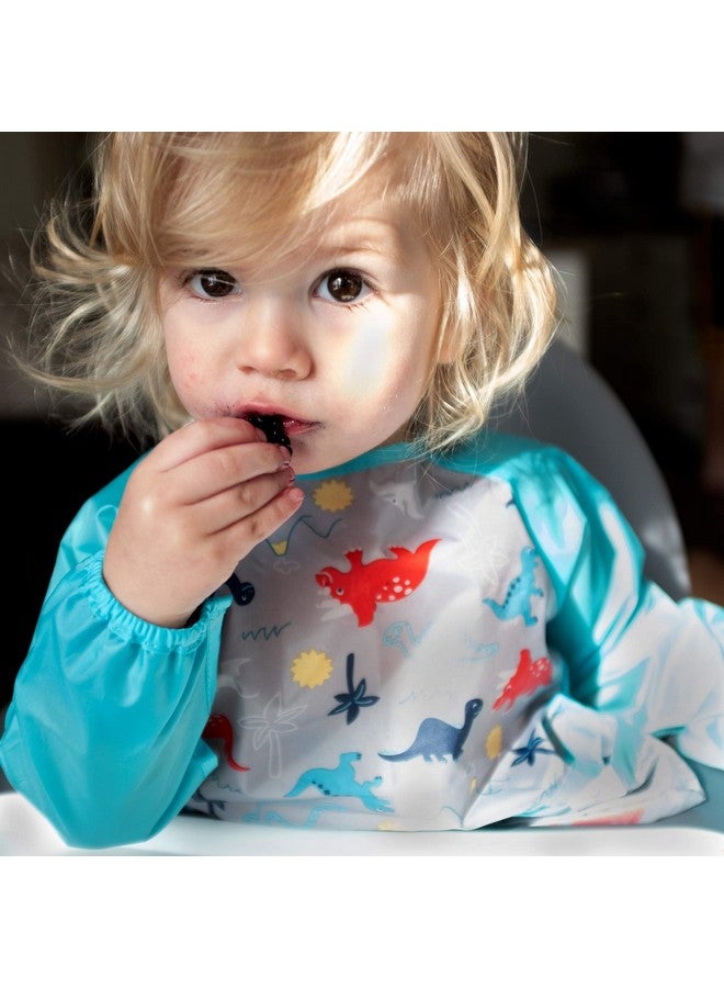 green sprouts Easywear Long Sleeve Bib ; Waterproof Protection ; Flipped Pocket Soft Material Easy Clean Smock - Image 4