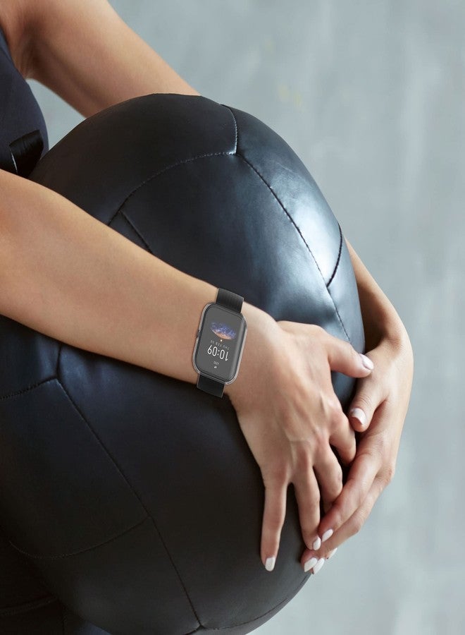 كي دابليو موبايل جراب kwmobile متوافق مع ساعة Huami Amazfit Bip 3 / Bip 3 Pro - غطاءان من السيليكون الحراري المرن (TPU) لتتبع اللياقة البدنية - أسود/ذهبي وردي - Image 2
