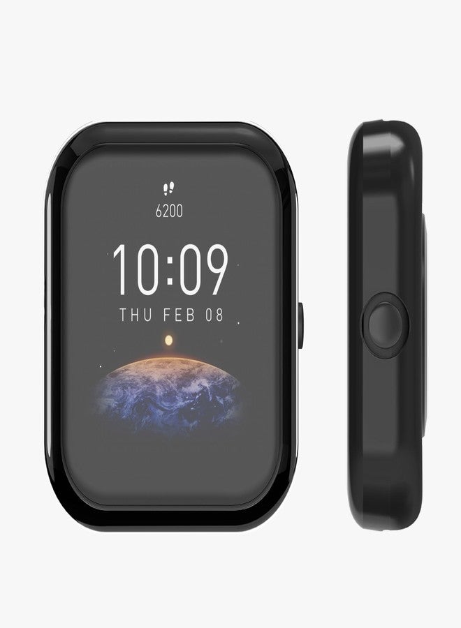 كي دابليو موبايل جراب kwmobile متوافق مع ساعة Huami Amazfit Bip 3 / Bip 3 Pro - غطاءان من السيليكون الحراري المرن (TPU) لتتبع اللياقة البدنية - أسود/ذهبي وردي - Image 5