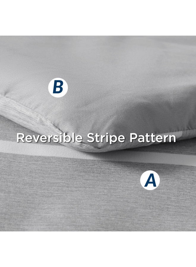 Bedsure Bedsure Queen Comforter Set 7 Pieces, Grey White Striped Comforter for Queen Size Bed Reversible, Cationic Dyeing Bed in a Bag with Comforter, Sheets, Pillowcases & Shams  - Image 3