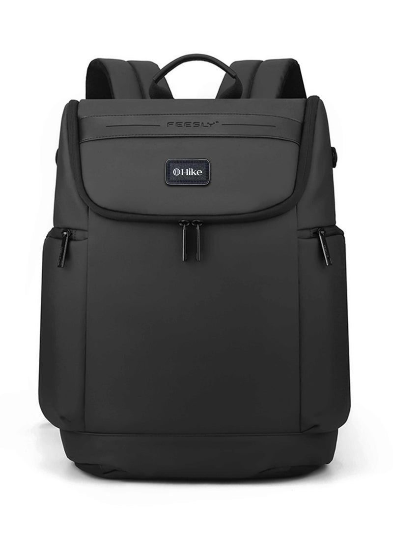 هايك Hike 16 Inch Durable Laptop Backpack Waterproof Business Casual Daypack for Men Women in Travel Office School College, HK2205-Black - Image 1