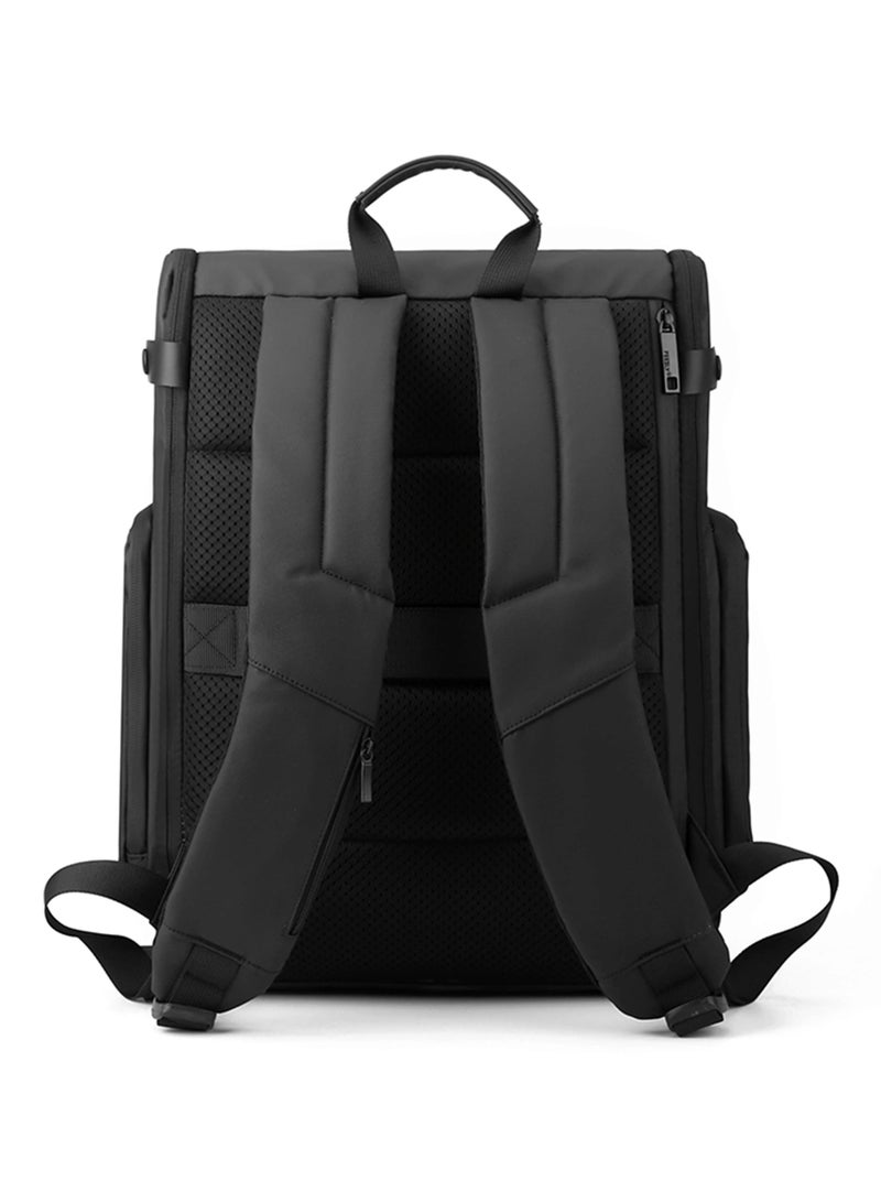 هايك Hike 16 Inch Durable Laptop Backpack Waterproof Business Casual Daypack for Men Women in Travel Office School College, HK2205-Black - Image 4