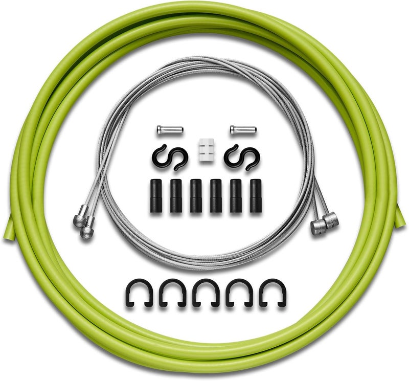 corki Cycles Universal Standard Bike Brake Cable Housing Kit for Mountain Road Bike - Green - Image 1