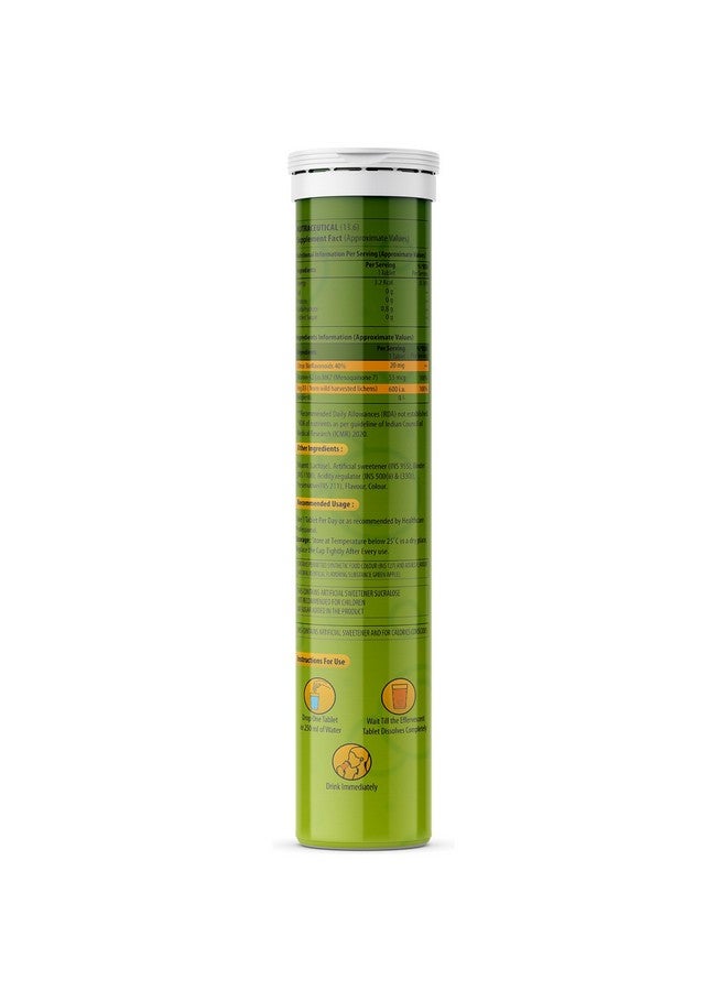 Naturyz 100% Plant Vitamin D3 K2 | Veg Vitamin D3 Supplement Lichen Source with Vitamin K2 MK7 Menaquinone | Supports Stronger Immunity | Bone & Heart Health for Men & Women (Mango Flavour)-15 Tablets - Image 2