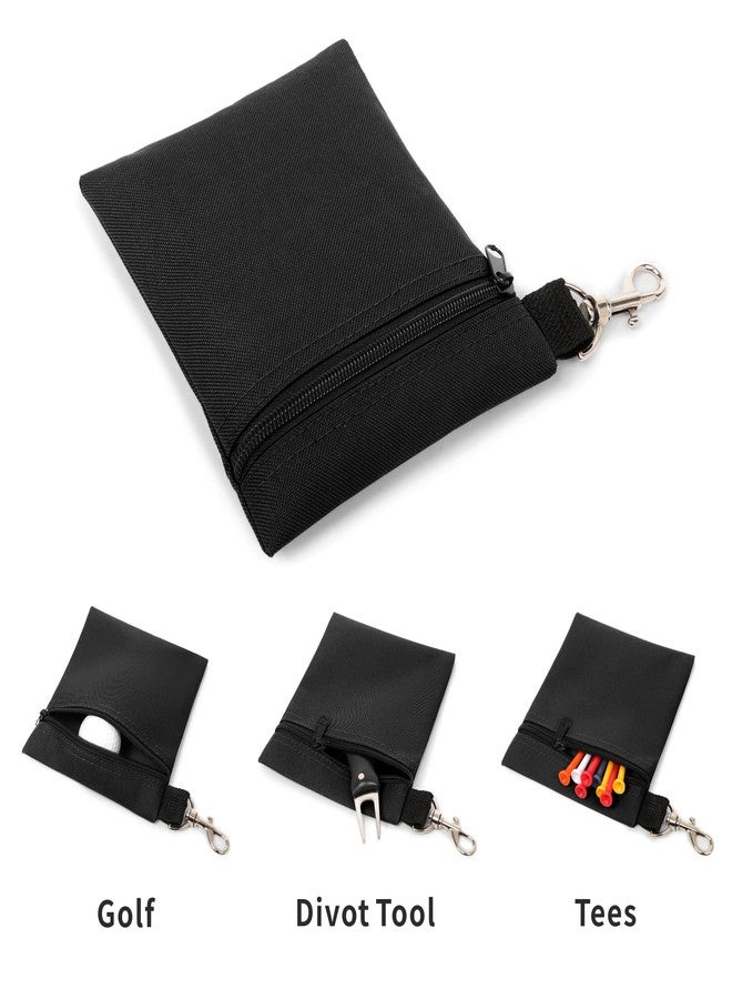 BuyAgain (Black) - Golf Tee Pouch, 14cm X 17cm Professional Zipper Golf Tee/Ball Pouch Bag With Metal Lobster Claw Clip. - Image 5
