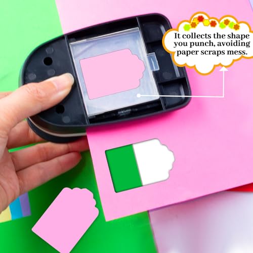 HKKYO Tag Punch, 2 inch Paper Punches, Tag Hole Punches for Paper Crafts, Hole Puncher for Tags, Gift TagPunch, Craft Puncher for Papers, Tags Cutter Punch, tagMaker - Image 3