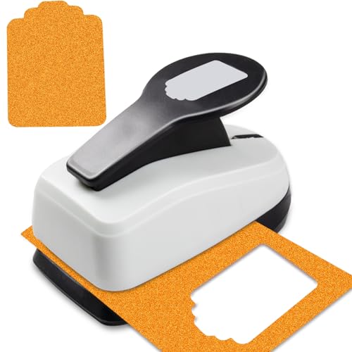 HKKYO Tag Punch, 2 inch Paper Punches, Tag Hole Punches for Paper Crafts, Hole Puncher for Tags, Gift TagPunch, Craft Puncher for Papers, Tags Cutter Punch, tagMaker - Image 1