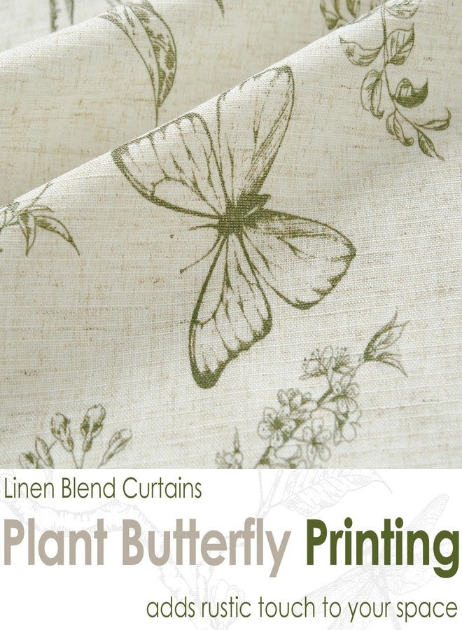 Lazzzy Green Floral Valance Curtain Linen Farmhouse Valance for Kitchen Living Room Bedroom Country Valances Window Treatments Small Window Cafe Curtain 16 Inch Rod Pocket 1 Panel Green on Beige - Image 4