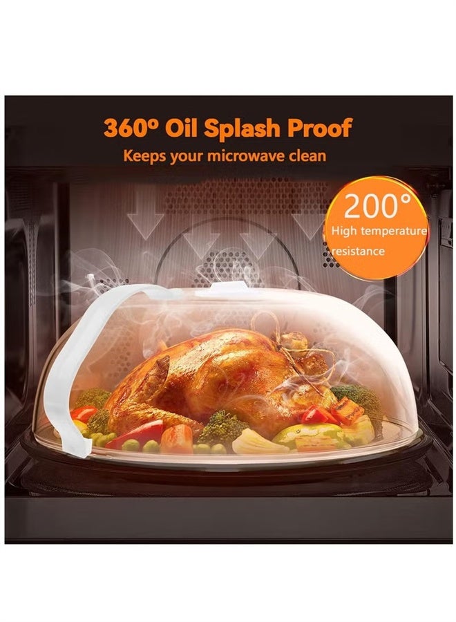 HOMESTAR Microwave Splatter Cover, Clear Microwave Splash Guard Cooker Lid with Handle, Safe Plastic Microwave Plate Cover for Food Splatter - Image 3