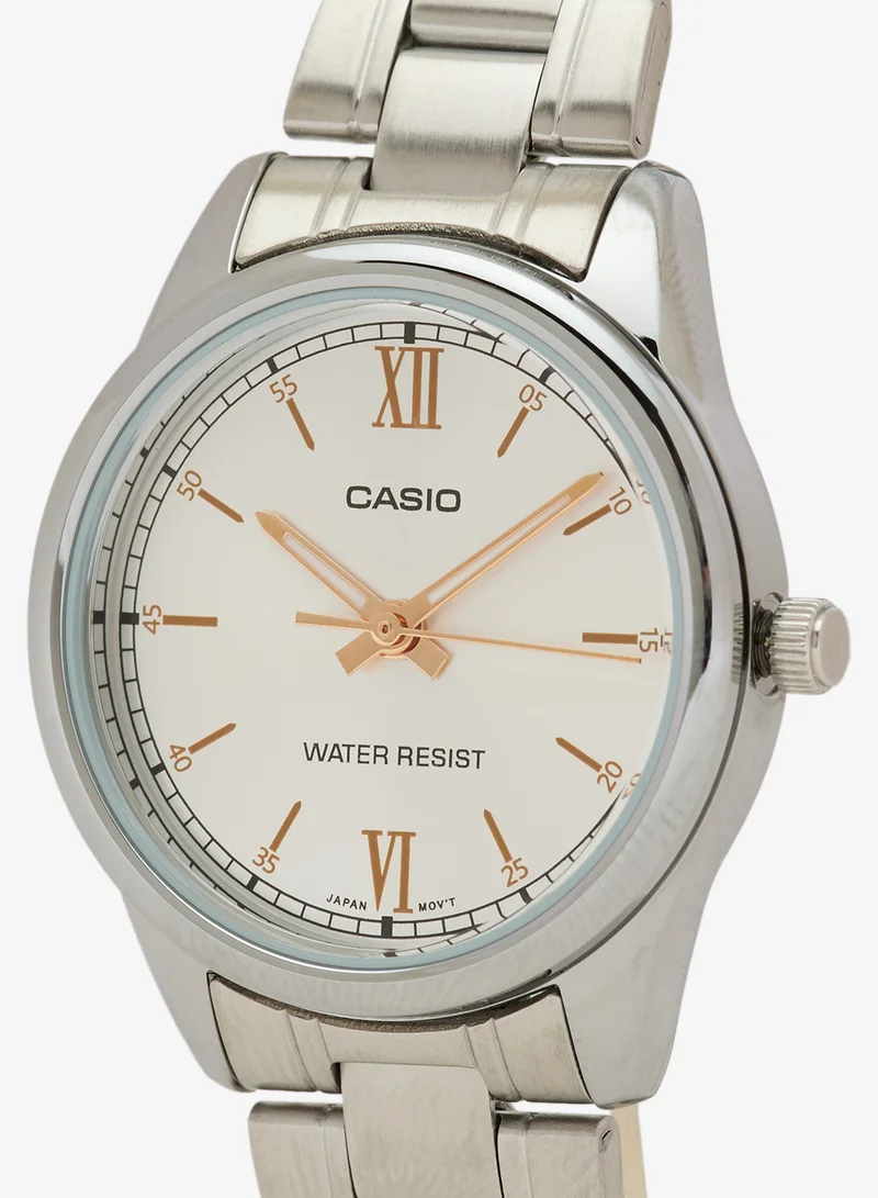 CASIO LTP-V005D-7B2 White Dial Stainless Steel Analog