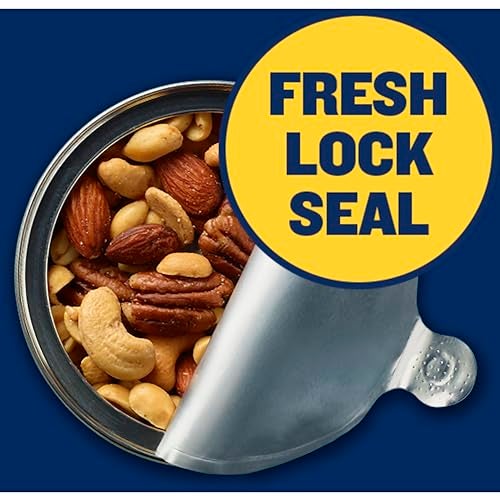 PLANTERS Salted Mixed Nuts, Peanuts, Almonds, Cashews, Brazil Nuts and Pecans, Party Snack, Plant-Based Protein, Quick Snack for Adults, After School Snack, Bulk Nuts, Kosher, 56oz Canister - Image 3