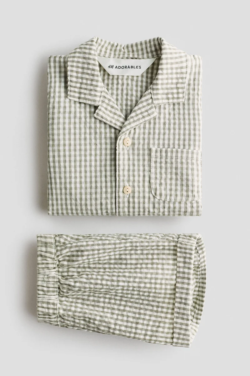 H&M 2-piece cotton seersucker set