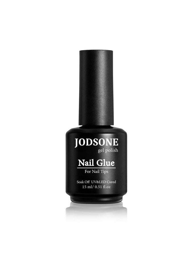 JODSONE - JODSONE 15ml Nail Glue Gel 5 in 1 for Nail Tips Long Lasting Extension Glue for Clear Nail Tips and Clear Press on Nails, Nail Repair Treatment, Salon Art DIY at Home Need U V Light Cured - Image 1