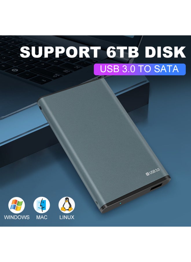 Generic - 2.5 Inch Notebook Mobile Hard Disk Box USB3.0 SATA Serial External Hard Disk Box Aluminum Alloy Efficient Heat Dissipation-Color:Sandblasting Black - Image 1