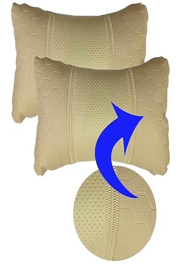 Fabbay Neck Support Faux Leather Neck Rest and Headrest Pillows Cushion Set 100% Pure Memory Foam with Breathable Removable Cover, Comfortable - Image 4
