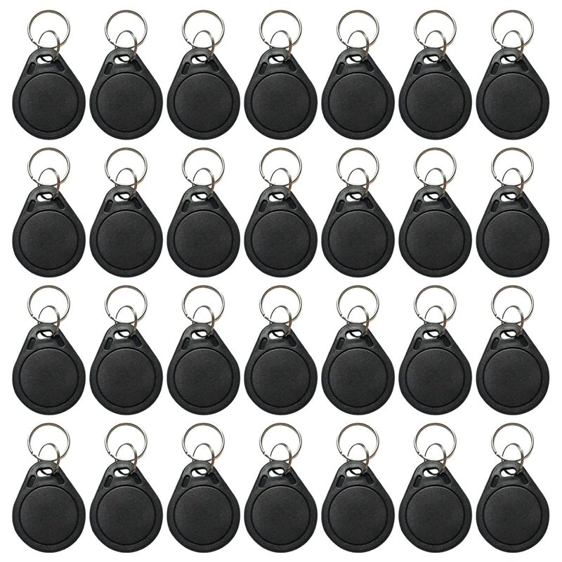 50 Units of Black Key Fobs, CUID 13.56Mhz, Abs Access Control, Sector Formatting Rewritable, Modifiable Card Numbers, Firewall Bypass - Image 1