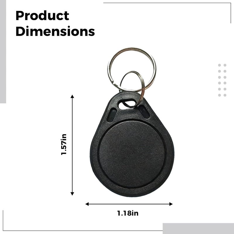 50 Units of Black Key Fobs, CUID 13.56Mhz, Abs Access Control, Sector Formatting Rewritable, Modifiable Card Numbers, Firewall Bypass - Image 4
