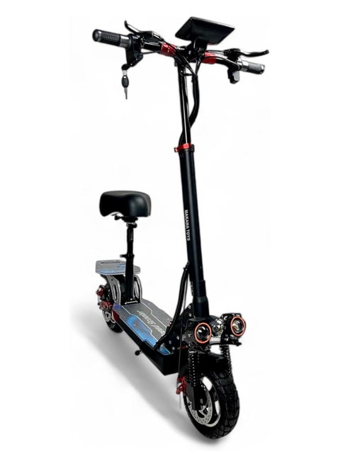 Electric Kick Scooter V28 Pro, Max Speed 70 KM/H Range 35 KM 48V 15Ah Battery 1200W, Electric Foldable Scooter With Seat and 10 Inch Size Tires, Monster Scooter With Double Suspensions