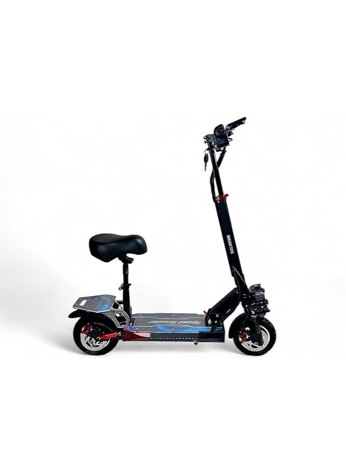 Electric Kick Scooter V28 Pro, Max Speed 70 KM/H Range 35 KM 48V 15Ah Battery 1200W, Electric Foldable Scooter With Seat and 10 Inch Size Tires, Monster Scooter With Double Suspensions