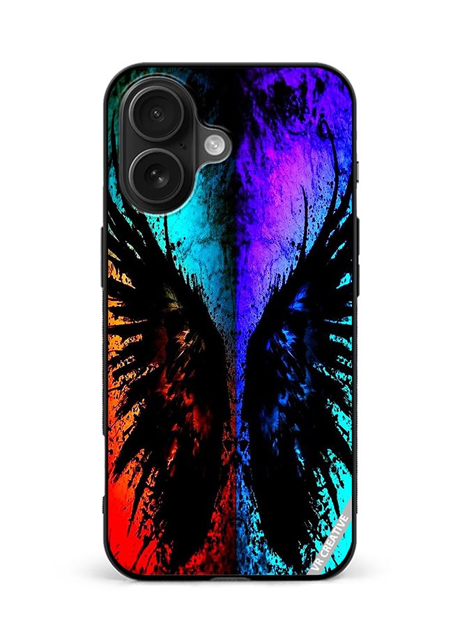 VR CREATIVE Protective Case Cover For Apple iPhone 16 Plus Peace Sign Of Butterfly Design Multicolour
