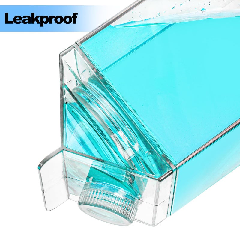 Bekith 2 Pack 64 Oz Large Milk Carton Water Bottle, Clear Plastic Milk Bottle with Cleaning Brush, Portable Leakproof Square Juice Bottle Reusable Milk Container for Outdoor Sports Travel Camping - Image 4