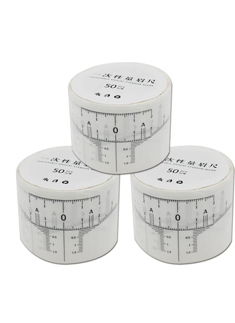 NIBEMINENT - Pack Eyebrow Ruler Sticker for Microblading, Disposable Adhesive Measurement Stencil Tattooing, Measuring Scale Tape Auxiliary Makeup Tool Guide, (50pcs - Image 1