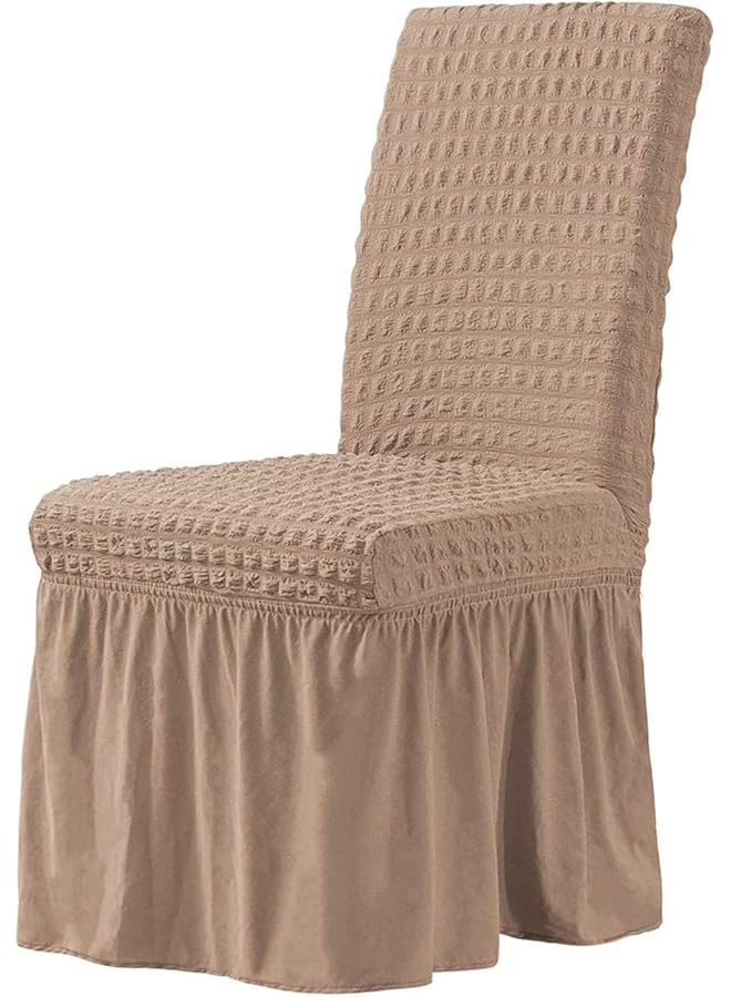 The Bros 1 PCS Chair Cover Nice Gift Stretch Universal Dining Room Chair Cover with Skirt Washable Long Skirt Chair Slipcovers Soft Jacquard Seat Slipcover for Wedding Pets Banquet Party | Random Color | - Image 1