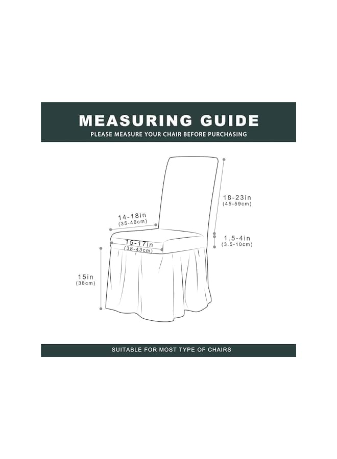 The Bros 1 PCS Chair Cover Nice Gift Stretch Universal Dining Room Chair Cover with Skirt Washable Long Skirt Chair Slipcovers Soft Jacquard Seat Slipcover for Wedding Pets Banquet Party | Random Color | - Image 3