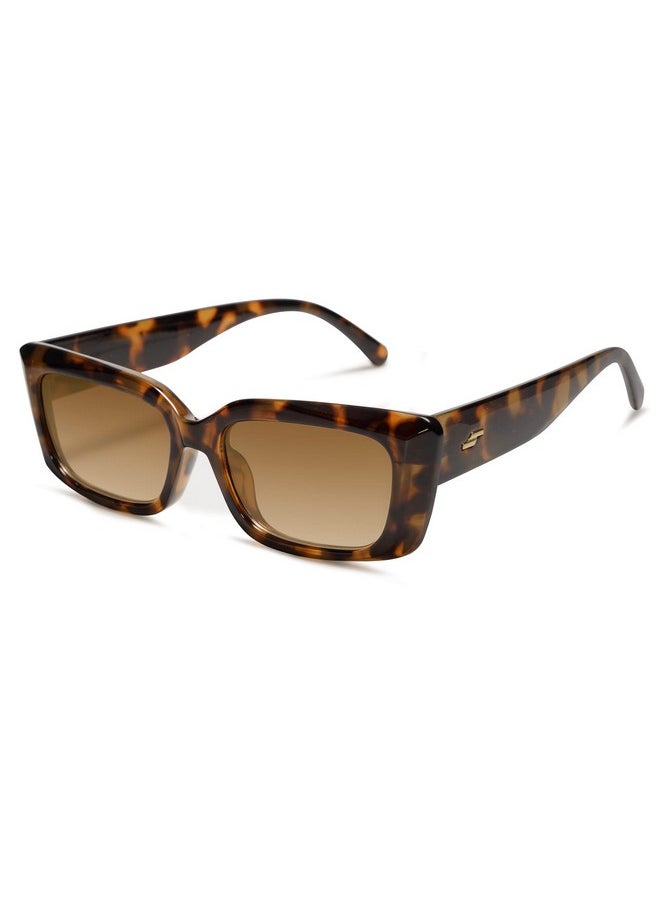 Sojos Trendy Rectangular Sunglasses Womens Face 90'S Retro Shades Sunnies Gafas De Sole Chunky Angular Cornor Frame Sj2238 Demi  - Image 1