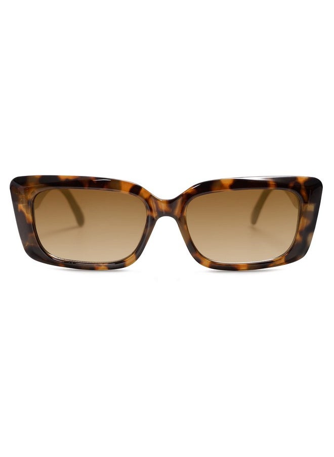 Sojos Trendy Rectangular Sunglasses Womens Face 90'S Retro Shades Sunnies Gafas De Sole Chunky Angular Cornor Frame Sj2238 Demi  - Image 3