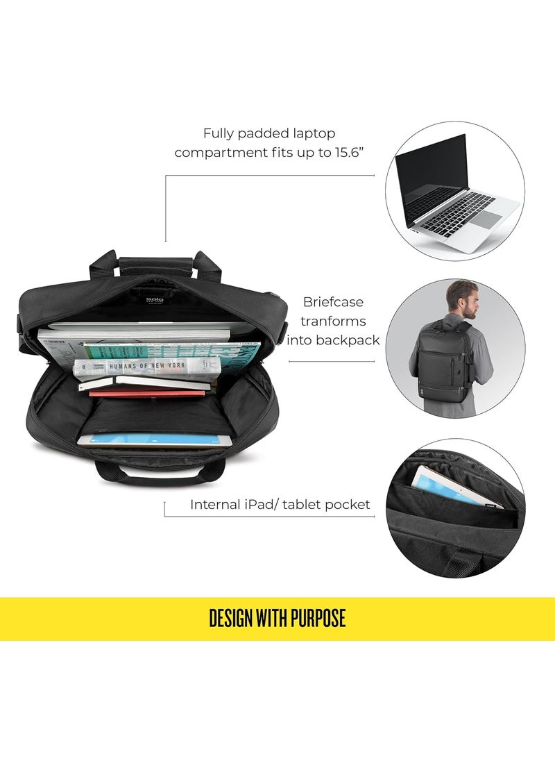 Solo Solo New York Highpass Hybrid Laptop Briefcase for Men and Women Fits Up 156Inch Laptop Black  - Image 5