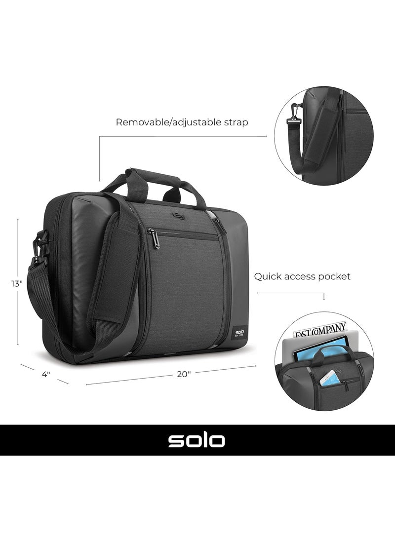 Solo Solo New York Highpass Hybrid Laptop Briefcase for Men and Women Fits Up 156Inch Laptop Black  - Image 3