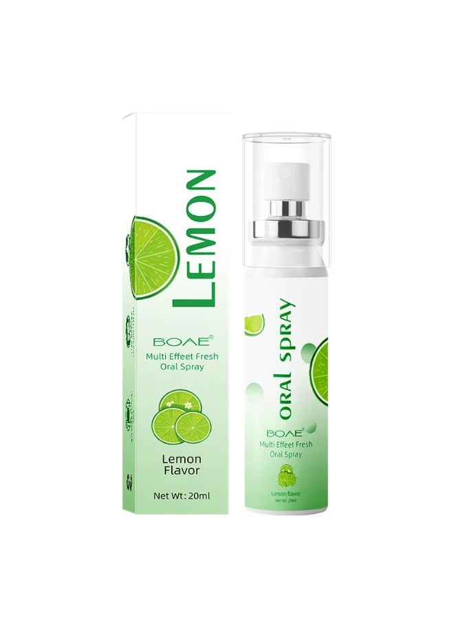 BOAE Multi Effeet Fresh Oral Spray 20ml, Bad Breath Treatment for Adults, Lemon Flavor Mouth Freshener, Effective Mouth Spray, Breath Freshener Spray, Oral Care Spray, Mouth Healthy Care - Image 1