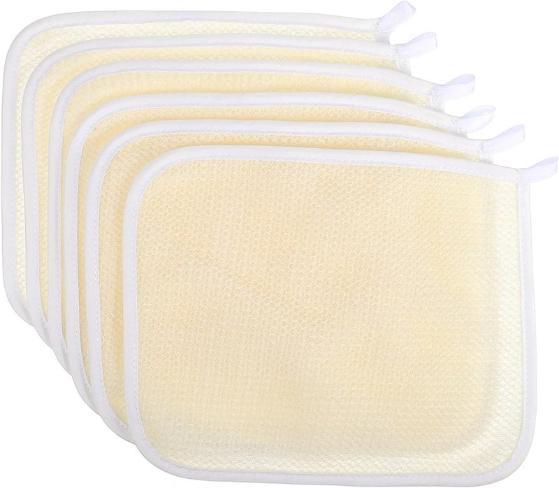 6pcs Nylon Exfoliating Washcloths 22x26cm Body and Face Scrub Towels Back Scrubber for Shower Bath Spa - Image 1