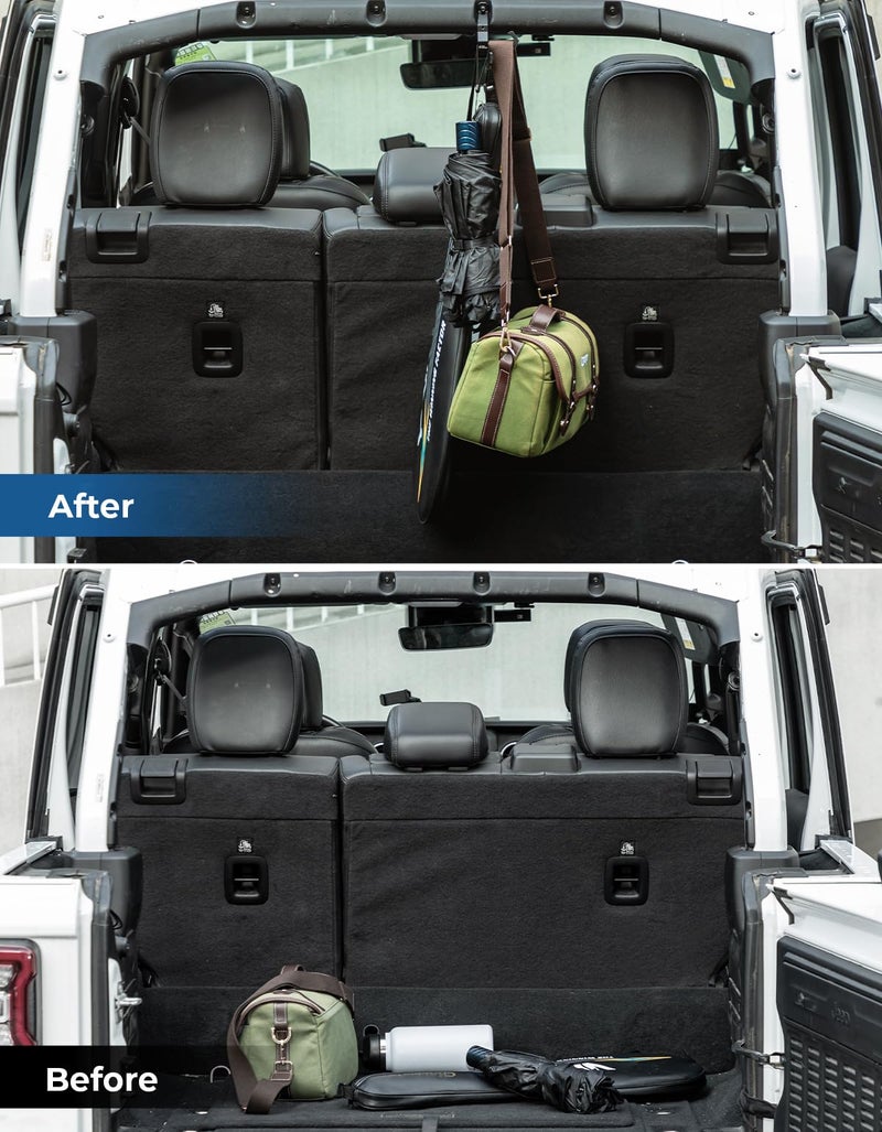 JOYTUTUS Aluminum Trunk Grocery Bag Hook Compatible with Wrangler JL 2018-2023, Trunk Organizer Hook for Wrangler JL Interior Accessories - Image 5