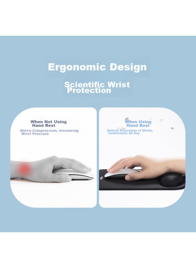 Womt Mouse Wrist Rest Pad, Laptop Mouse Hand Support Pad, Memory Foam Non-slip Wrist Rest, Office Typing And Gaming Hand Wrist Protector Mouse Pad For Men And Women - Image 5