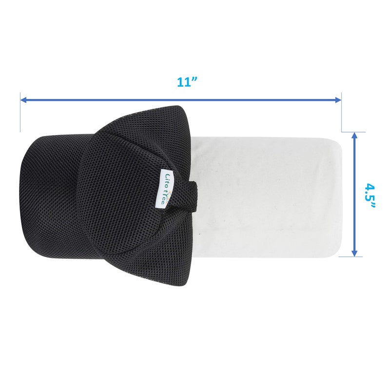 LitoTree Lumbar Roll for Back Support - 100% Memory Foam - Optimized Firmness - 11 Inches Long with 4.5 Inches Diameter - Breathable Mesh Pillow Cover - for Comfortable Alignment and Support - Image 3