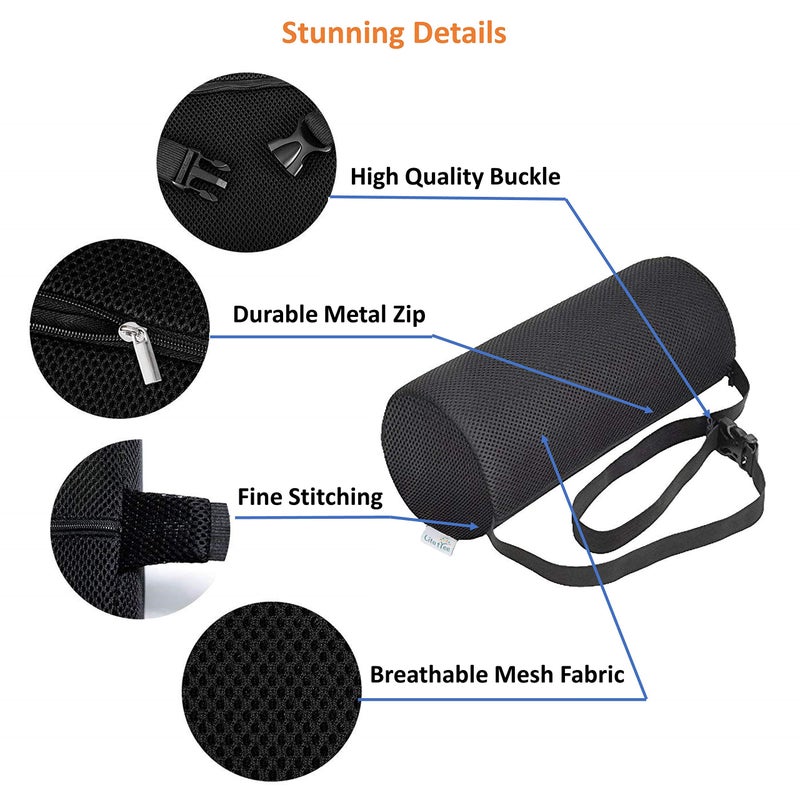 LitoTree Lumbar Roll for Back Support - 100% Memory Foam - Optimized Firmness - 11 Inches Long with 4.5 Inches Diameter - Breathable Mesh Pillow Cover - for Comfortable Alignment and Support - Image 5