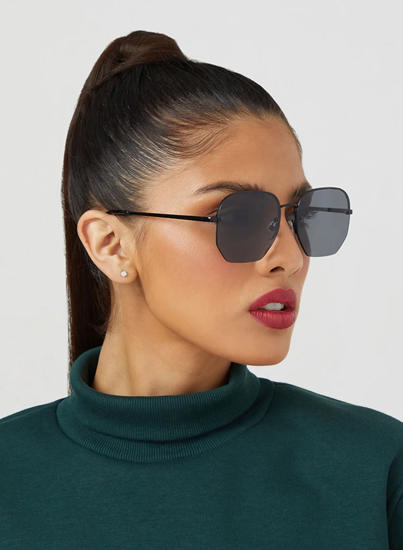 بلاك أوت BlackOut by eyewa NINA II Unisex Sunglasses, Black/Gray