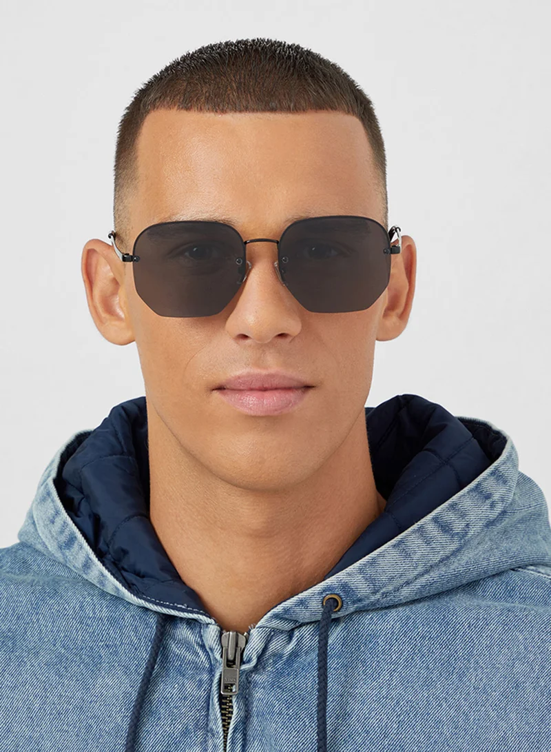 بلاك أوت BlackOut by eyewa NINA II Unisex Sunglasses, Black/Gray
