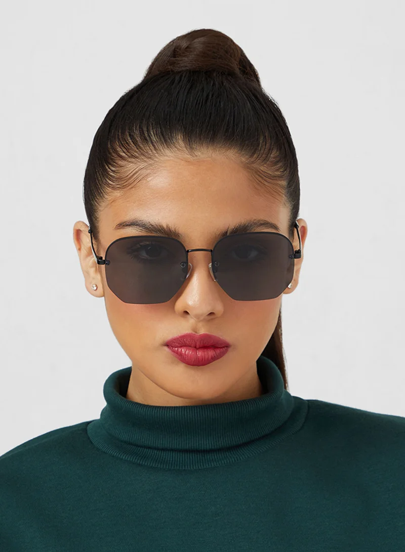 بلاك أوت BlackOut by eyewa NINA II Unisex Sunglasses, Black/Gray