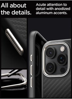 Spigen غطاء آيفون 16 برو ماكس إنزو من ألياف أراميد ماغ فيت مع ماغ سيف (2024) - أسود طبيعي  - Image 5