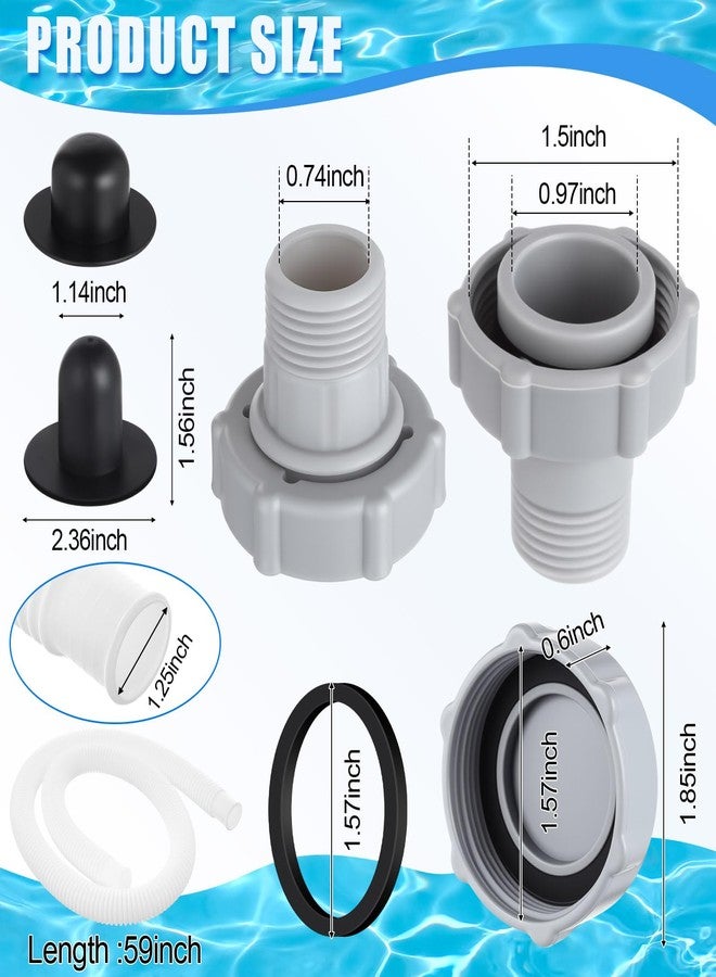 Tujoe P6H1158 Replacement Drain Valve Cap Plastic Swimming Pool Drain Connects Pool Pump Strainer Hole Plug Replacement Swimming Pool Replacement Hose Compatible with Coleman of Pools P01006 - Image 2