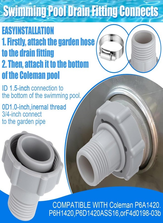 Tujoe P6H1158 Replacement Drain Valve Cap Plastic Swimming Pool Drain Connects Pool Pump Strainer Hole Plug Replacement Swimming Pool Replacement Hose Compatible with Coleman of Pools P01006 - Image 5