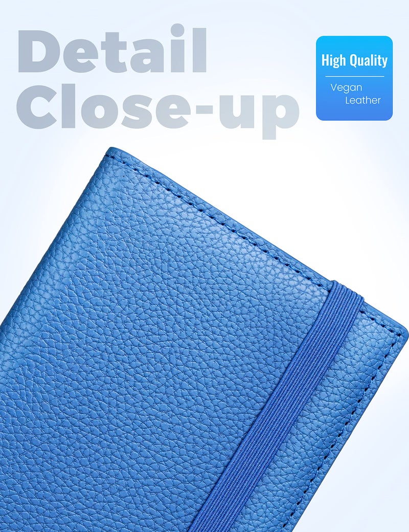 Yarnic Checkbook Cover for Personal Checkbook, Checkbook Holder with Pen Holder & Built-in Clear Plastic Divider for Duplicate Checks (Blue) - Image 5