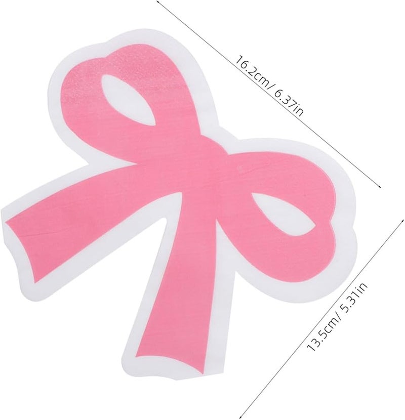 Pink Bow Napkins 40pcs Disposable Paper Tissue For Birthday Party Baby Shower Decorations - Image 3